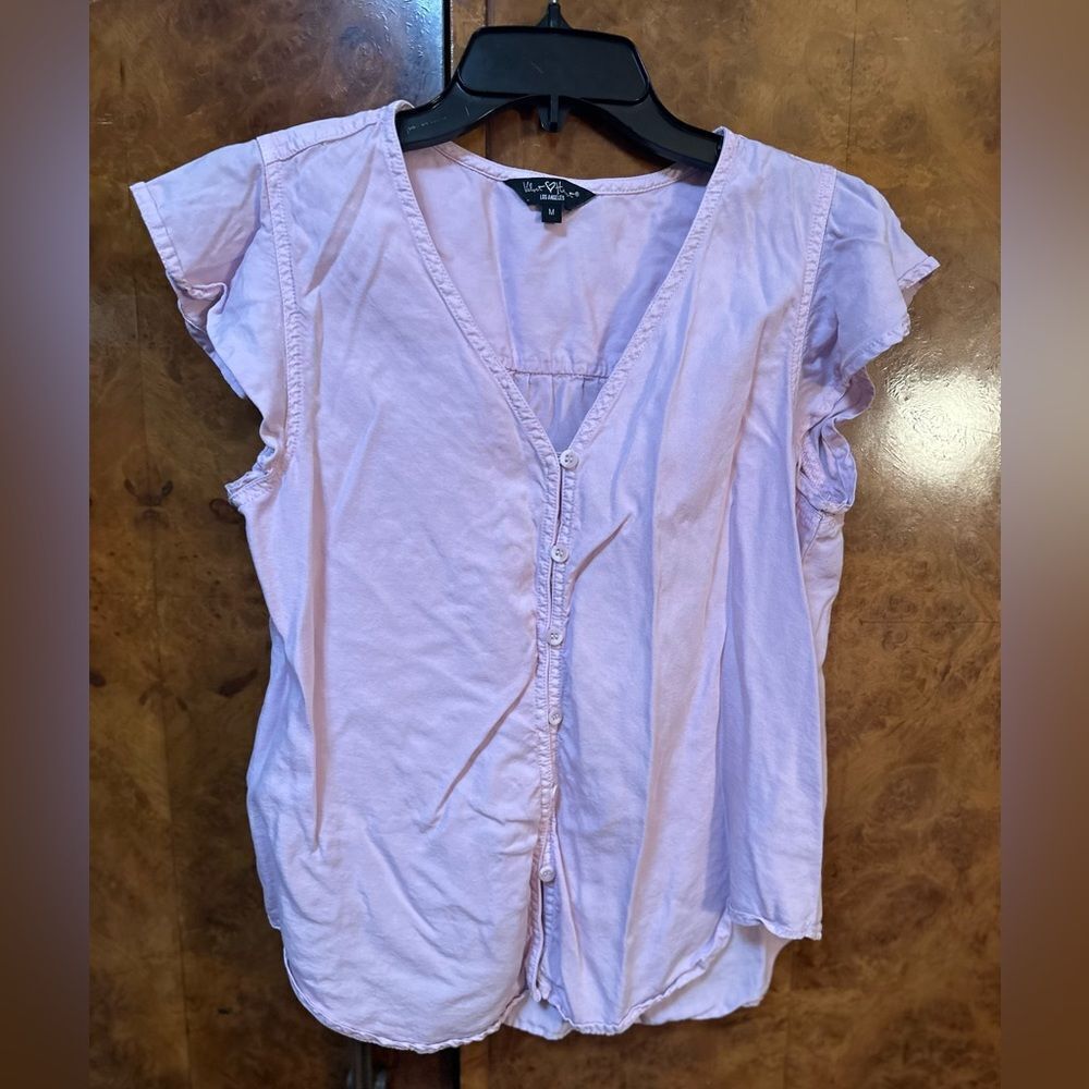Lavender Button-Up Women's Top - Picture 1 of 7